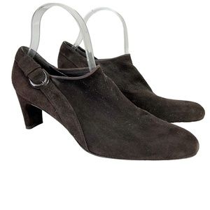 STUART WEITZMAN Chocolate Brown Genuine Leather Suede High Heels Shoes 9.5 W